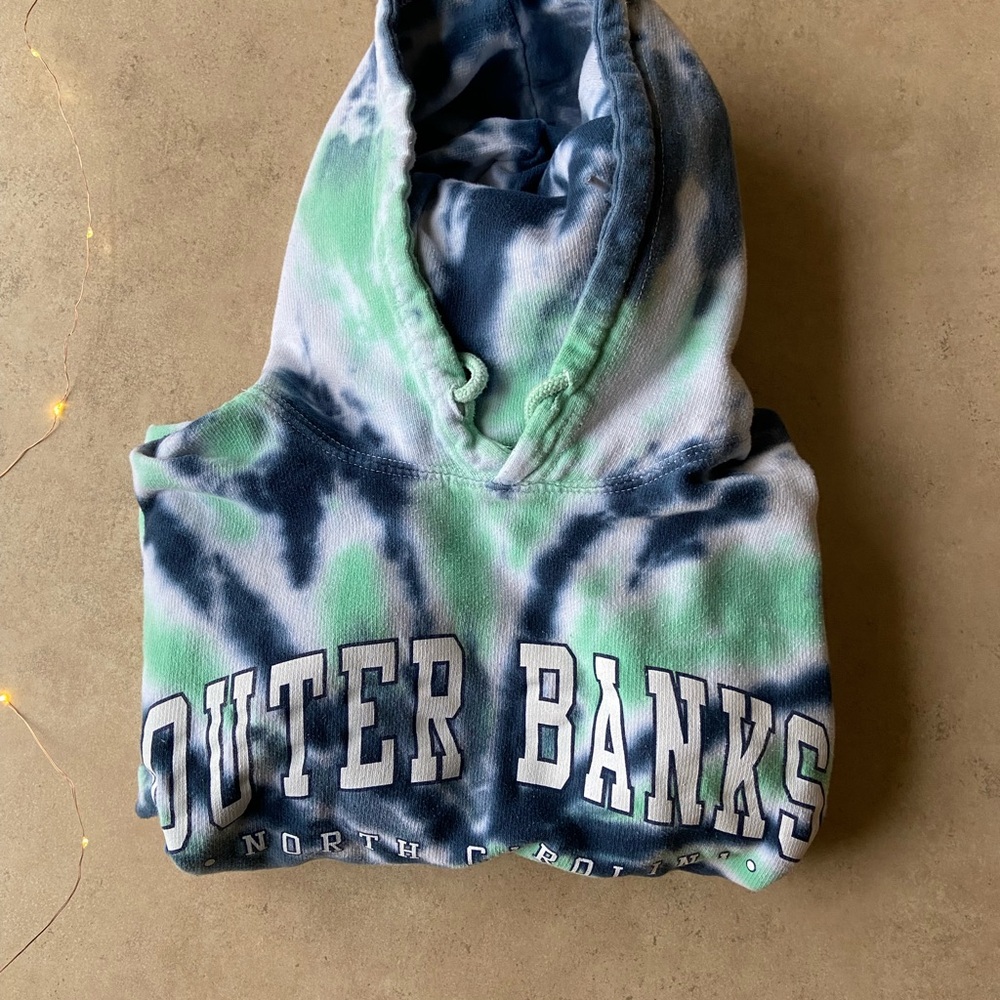 Outer Banks Blue and Green Tie-Dye Hoodie